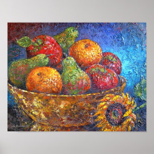 Arte de la pintura de la cesta de fruta - multi