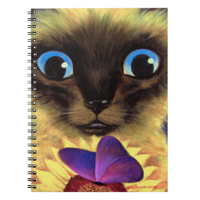 Arte de la pintura del gato siamés del cuaderno (Frente)
