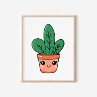 Arte de la planta de serpientes cute Kawaii