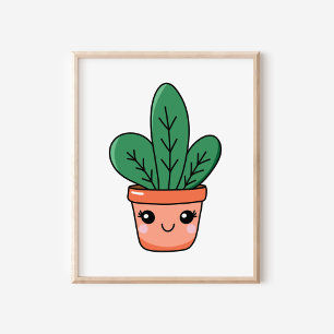 Arte de la planta de serpientes cute Kawaii