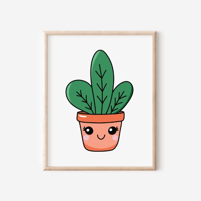 Arte de la planta de serpientes cute Kawaii (Subido por el creador)