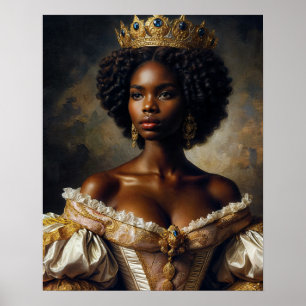 Arte de la Reina Negra con Corona