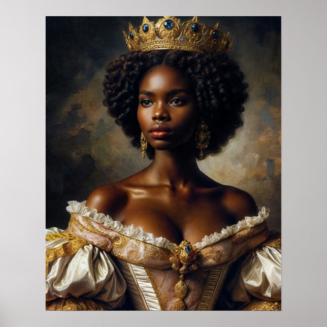 Arte de la Reina Negra con Corona (Frente)