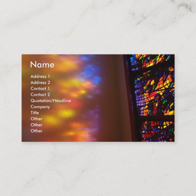 Arte de la tarjeta de visita de la iglesia del (Anverso)