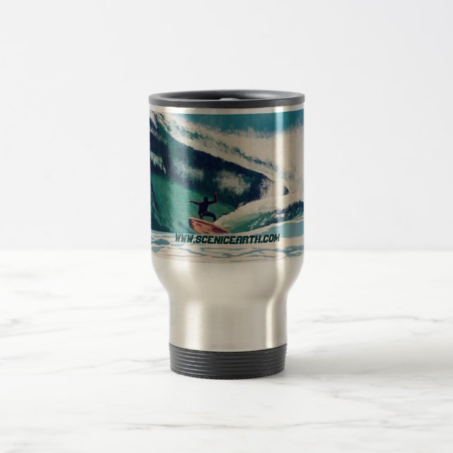 Arte de la taza del viaje de la ola oceánica del (Centro)