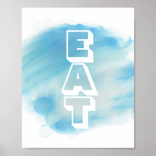 arte de la tipografía de acuarela poster de cocina