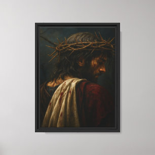 Arte de la Vista Posterior de Jesús con Corona de