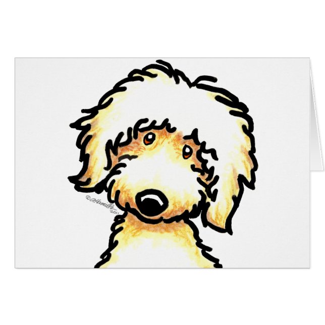 Arte de Labradoodle Amarillo (Anverso (Horizontal))