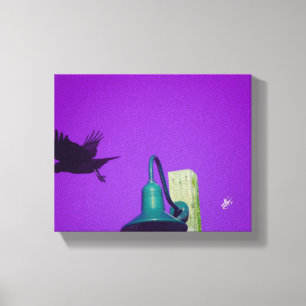 Arte de Langley Crow Light Post Púrpura Verde