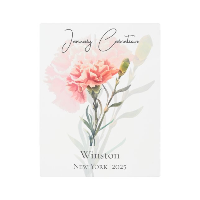 Arte de las flores de nacimiento de enero - Diseño (Anverso)