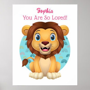Arte de León Bebé Adorable, Nombre y Mensaje del N