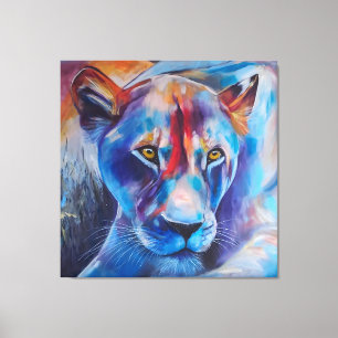 Arte de leona colorida - Decoración de hogar de vi
