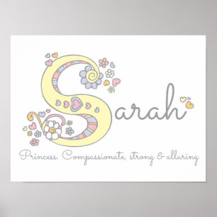 arte de letra de monograma S para Sarah significad
