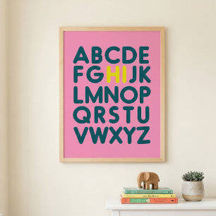 Arte de letras alfabéticas simples y lindas en ros