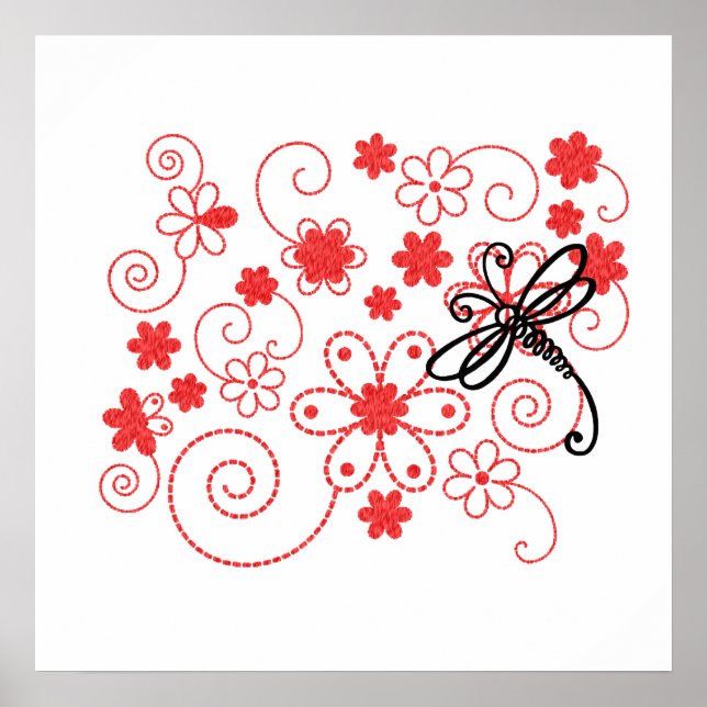 Arte de libélula de flores (Frente)
