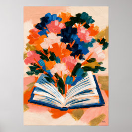 Arte de libro floral fauvista para amantes de los