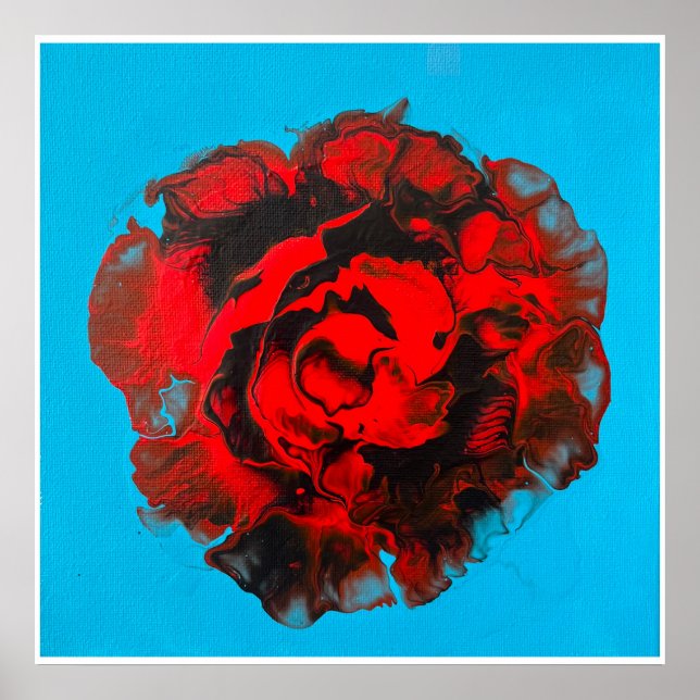 Arte de lienzo abstracto de Rosa de VerMillón - ro (Frente)