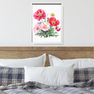 Arte de lienzo de amapolas para pared