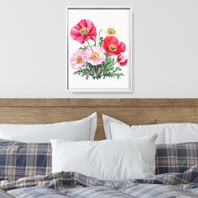 Arte de lienzo de amapolas para pared (Insitu(Dormitorio))