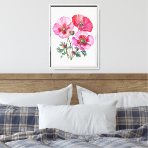 Arte de lienzo de amapolas para pared