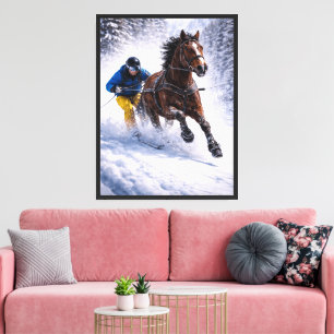 Arte de lienzo de esquí de caballo Caballo de in