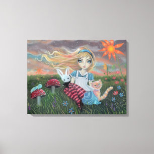 Arte de lienzo de fantasía de Alicia en el país de
