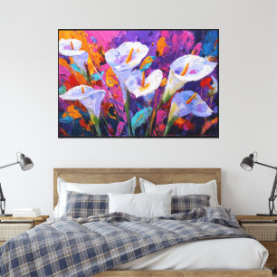 Arte de lienzo de flores abstractas: pintura flora
