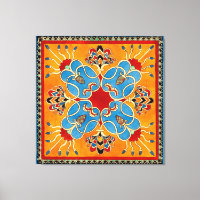 Arte de lienzo de impresión con ornamentos asirios