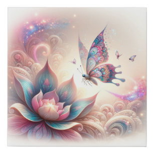 Arte de lienzo de mariposa encantado