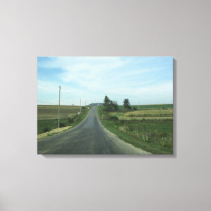 Arte de lienzo de pared de camino largo del país