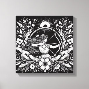 Arte de lienzo de tinta de la diosa Arquero de Sag