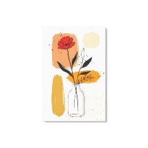Arte de lienzo decorativo de pared con líneas flor