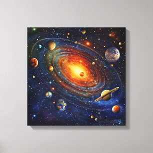 Arte de lienzo del sistema solar
