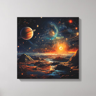 Arte de lienzo del sistema solar