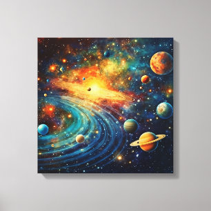 Arte de lienzo del sistema solar