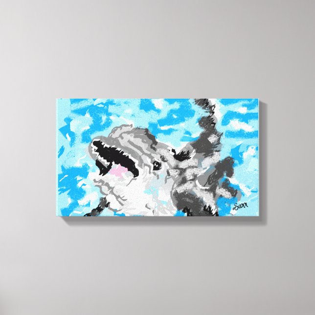 Arte de lienzo: Delfín en juego (Anverso)