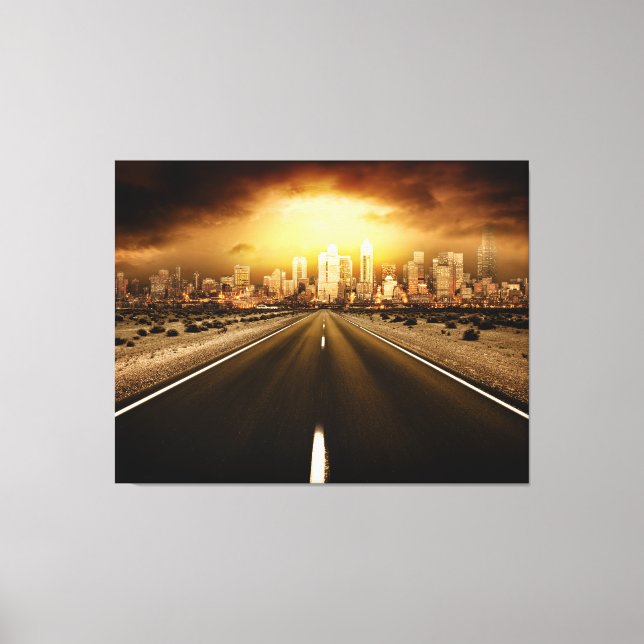 Arte de lienzo en la autopista del mundo nuclear (Anverso)