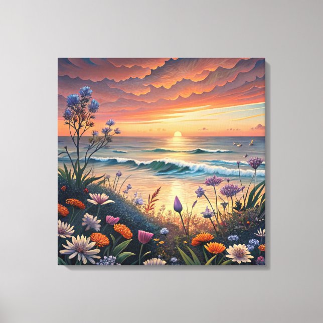 Arte de lienzo en la playa (Anverso)