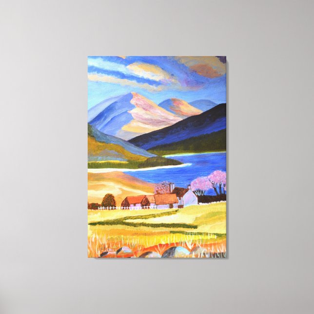 Arte de lienzo en las tierras altas de Escocia (Anverso)