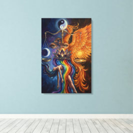Arte de lienzo espiritual de equilibrio de fénix