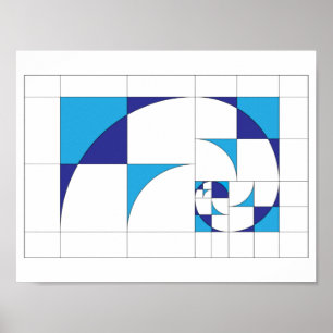 Arte de lienzo geométrico abstracto de Fibonacci