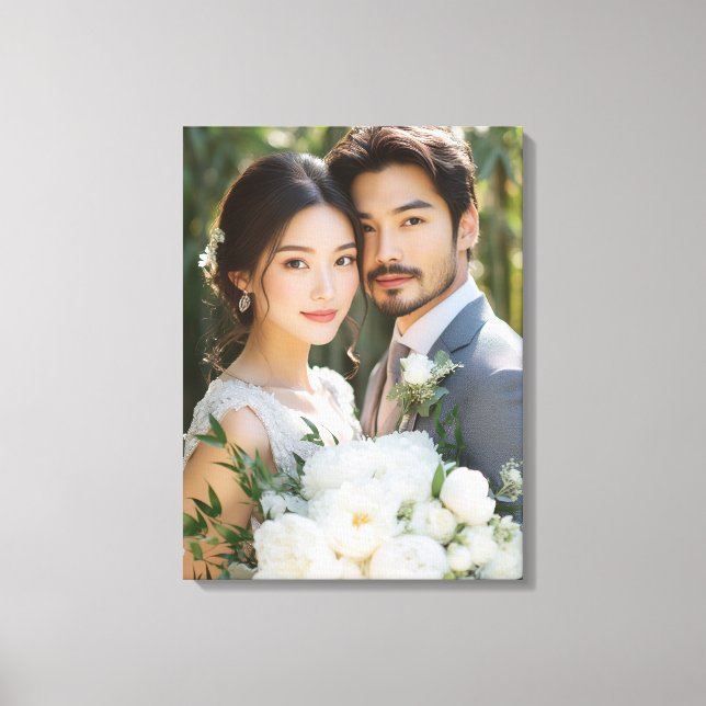 Arte de lienzo para foto de boda (Anverso)