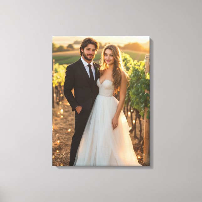Arte de lienzo para foto de boda (Anverso)
