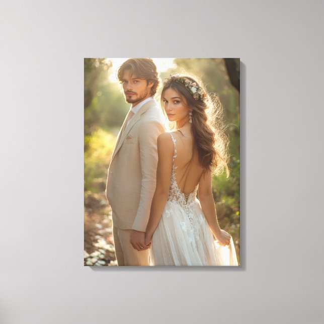 Arte de lienzo para foto de boda (Anverso)