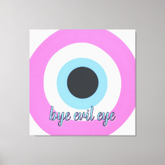 arte de lienzo personalizable de ojo maligno rosa