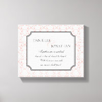 Arte de lienzo personalizado de bodas con damasco