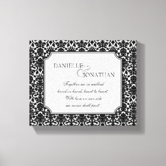 Arte de lienzo personalizado para bodas de damasco