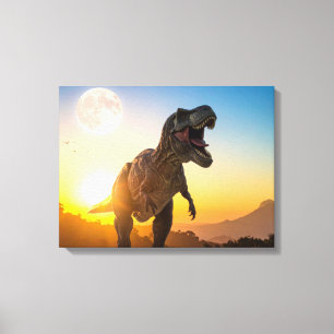 Arte de lienzo T-Rex – Decoración de dinosaurio ru