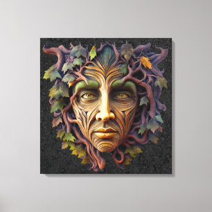 Arte de lienzo tallado en bosque