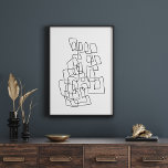 Arte de línea abstracta contemporánea en blanco y<br><div class="desc">Ilustracion de arte moderno contemporáneo con dibujo abstracto de líneas en blanco y negro.</div>